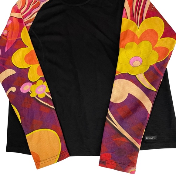 Athleta Rash Guard Floral Colorblock Long Sleeve Top - Picture 4 of 9